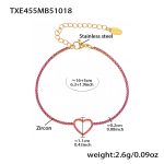 color: TXE455-Gold Red Zircon Bracelet 16+5cm