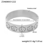color: Z346-White Rhinestone Steel Color Bangle