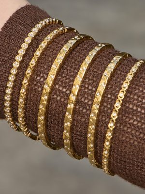 Light Luxury Stainless Steel Heart 5A Zircon Bracelet 18K Gold Non-Fading Multi-Style Twin Fine Circle Bracelet for Women