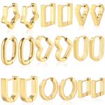 Stainless Steel Ear Clip Women's Light Luxury Handmade Polished Geometric Earrings Real Gold Earrings in the Furnace
