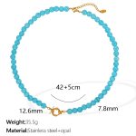 color: XL168 Blue Color Cat's Eye Stone Necklace