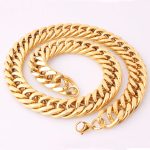 Stainless Steel Gold Chain Titanium Necklace Bracelet Length 50-6-18-21 Multi-Specification Size