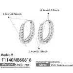 color: F1140-Steel Color Earrings -M-MB