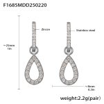 color: F1685-Steel Color Zircon Earrings
