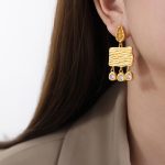 color: F950-Gold White Zircon Earrings