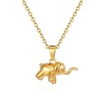 color: Baby Elephant Pendant Necklace Gold