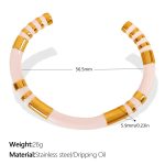 color: SZ124 Pink Enamel Gold Bangle