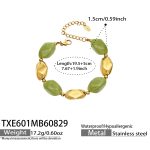 color: TXE601-Green Color Resin Gold Bracelet -19.5+5cm