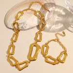 Exaggerated Personalized Minimalist Thick Chain Stainless Steel Necklace Bracelet Designer Short Necklace