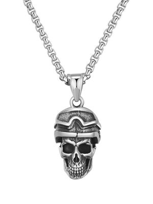 Domineering Trendy Men's Motorcycle Skull Pendant Personality Fashion Pants Snake Ghost Stainless Steel Necklace