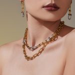 Two-Color Room Electric Full Diamond Vachette Clasp Hand-Assembled Necklace Bracelet Earrings Jewelry