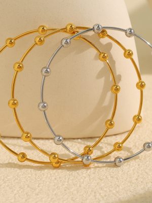 INS Popular Stainless Steel Bracelet Minimalistic Personalized round Beads Bracelet Women's High-Grade Bracelet