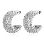 color: Grid Cast Earrings Steel Color MS-058