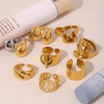 Cold Ring Personalized Design Stainless Steel PVD Electroplated 18K Real Gold Ring