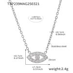 color: TXP239-Steel Color Zircon Necklace 40+5cm