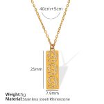 color: XL306 White Rhinestone Numbers 9 Gold Necklace