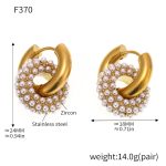 color: F370-Shell Pearl Gold Earrings