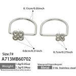 color: A713-Large White Zircon + Small White Zircon Steel Color Ring