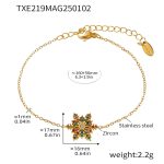 color: TXE219-Gold Mixed Colors Zircon Bracelet