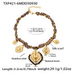 color: TXP421-6 Gold Necklace -33+5cm