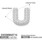 color: D450-Letter U Steel Color Pendant