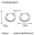 color: F596-Steel Color Earrings -S-10mm