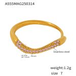 color: A555-Gold Purple Zircon Ring / size: US 7