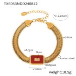 color: TXE083-Red Glass Bracelet