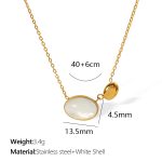 color: XL334 White Shell Gold Necklace