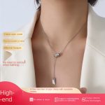 color: P329-Steel Color Necklace 40+5cm