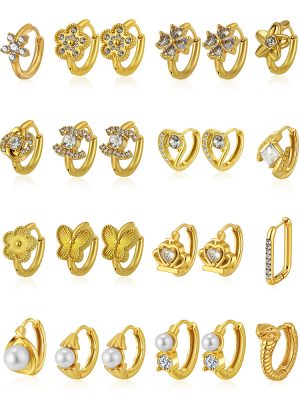 Stainless Steel Diamond Earrings Light Luxury High-Grade Geometric Earrings Women's All-Match 18K Ear Ring