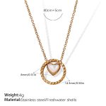 color: XL449WEG Freshwater Shell Shell Gold Necklace
