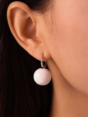 Oil Painting Candy Color Hollow Steel Ball Earrings Stainless Steel PVD Electroplated Temperament Ear Clip Earrings