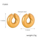 color: F1003-Gold Hammered Ear Clip