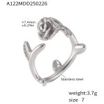 color: A122-Steel Color Ring / size: US 7