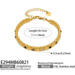 color: E294-Black Zircon Gold Bracelet -18+5cm