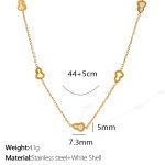 color: XL354WEG White Shell Gold Necklace