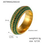 color: A979-Gold Green Zircon Ring / size: US 6