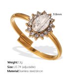color: JZ122WEG7 White Zircon 7# Gold Ring