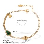 color: SL151GNG Green Resin Gold Bracelet