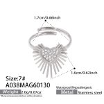 color: A038-Steel Color 5A Zircon Ring