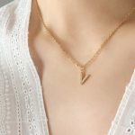 color: RP016-V Letter Gold Necklace 40+5cm