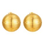 color: Stamped Round Cutout Earrings Gold MS-383