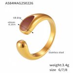 color: A584-Weight Brown Colored Glaze Gold Ring Size 7 / size: US 7