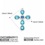 color: D455-Blue Zircon Cross Steel Color Pendant