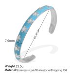 color: SZ228BES Blue Enamel Silver Bangle
