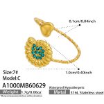 color: A1000-Blue Zircon Conch Open Ring -C