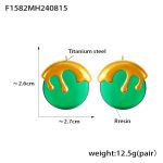 color: F1582-Green Resin Earrings