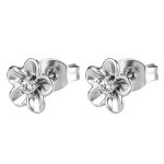 color: Begonia Flower Stud Earrings 5 Steel Color