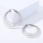 color: 4-in-1 Earrings 50MM Steel Color MS-102